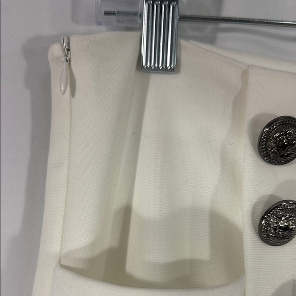 Nylon White High-Waisted Wide-Leg Trousers Size Medium - Picture 5 of 9